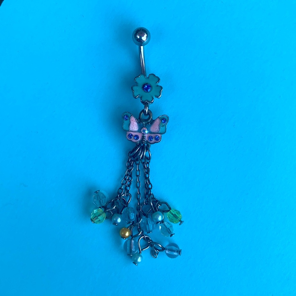 Butterfly belly button ring